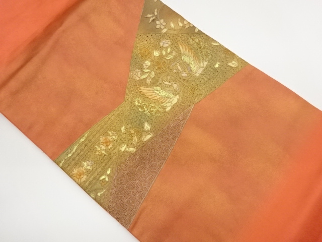 JAPANESE NAGOYA OBI / EMBROIDERY / PHOENIX